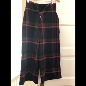 High rise wide leg cropped pants